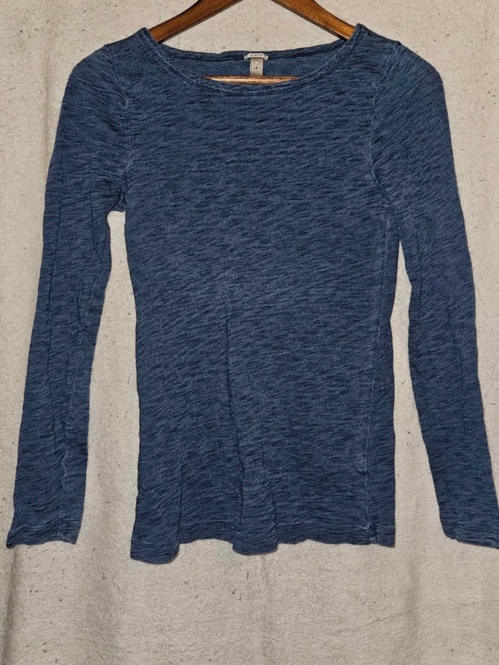 J. Crew Women's Heathered Navy Long Sleeve Tee